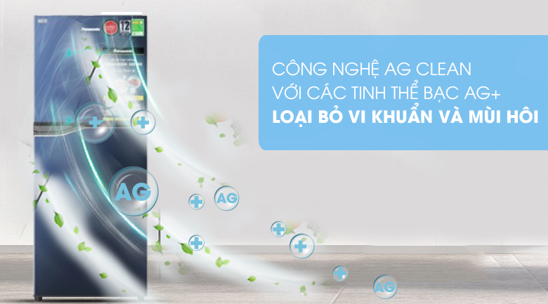 Công nghệ Ag Clean với các tinh thể bạc Ag+-Tủ lạnh Panasonic Inverter 167 lít NR-BA189PAVN