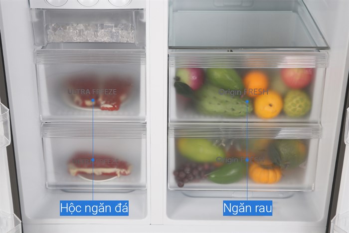 Tủ lạnh Toshiba Inverter 513 lít Side By Side GR-RS682WE-PMV(06)-MG Màu Xám