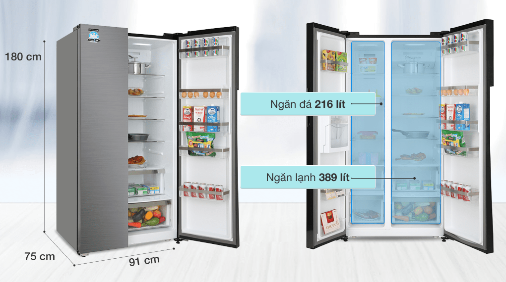 Tủ lạnh Midea Inverter 605 lít Side By Side MD-RS832WEPMV(28)