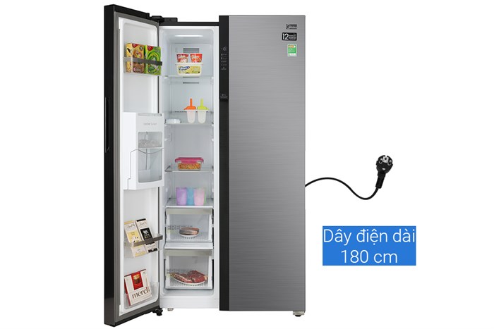 Tủ lạnh Midea Inverter 605 lít Side By Side MD-RS832WEPMV(28) Màu Đen