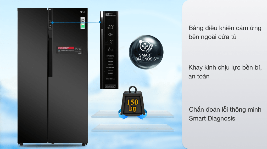 Tủ lạnh LG Inverter 613 lít Side By Side GR-B247WB - 9