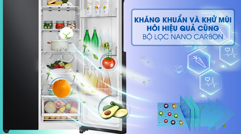 Tủ lạnh LG Inverter 613 lít GR-B247WB - Nano Carbon