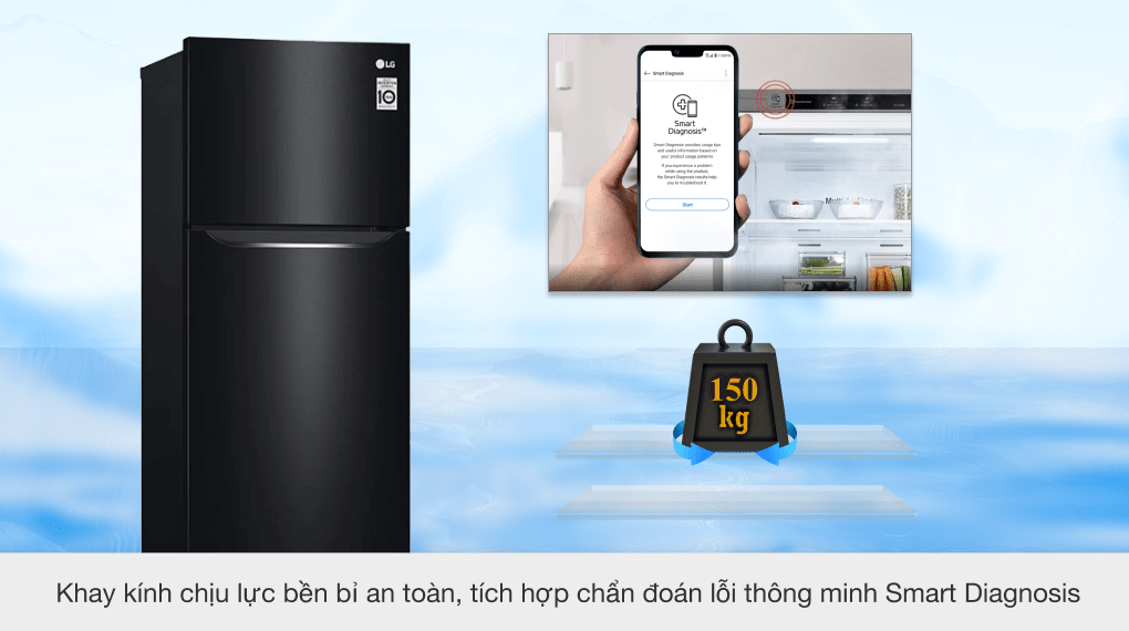 Tủ lạnh LG Inverter 187 lít GN-L205WB