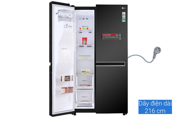 Tủ lạnh LG Inverter 601 lít Side By Side GR-D247MC Màu Đen
