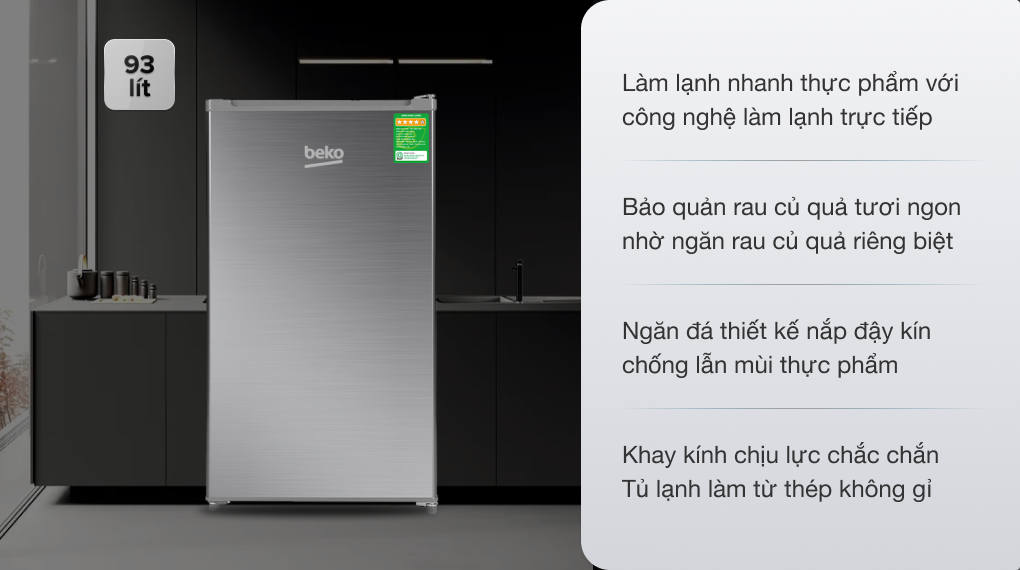 Tủ lạnh Beko 93 lít RS9051P