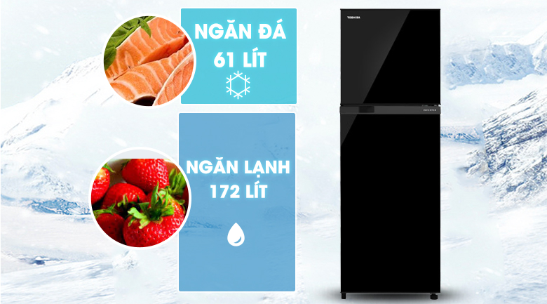 Dung tích-Tủ lạnh Toshiba Inverter 233 lít GR-A28VM Dung tích-Tủ lạnh Toshiba Inverter 233 lít GR-A28VM