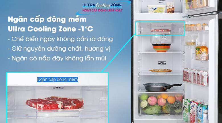 Tủ lạnh Toshiba Inverter 233 lít GR-A28VM(UKG1) - Ngăn cấp đông mềm Ultra Cooling Zone
