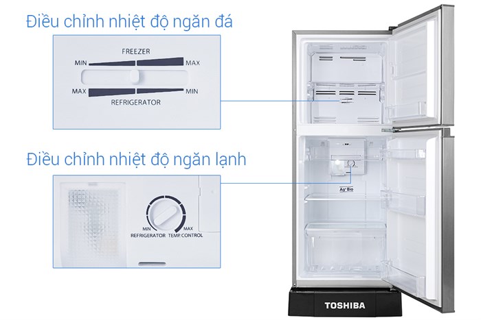 Tủ lạnh Toshiba Inverter 194 lít GR-A25VS(DS1) Màu Bạc