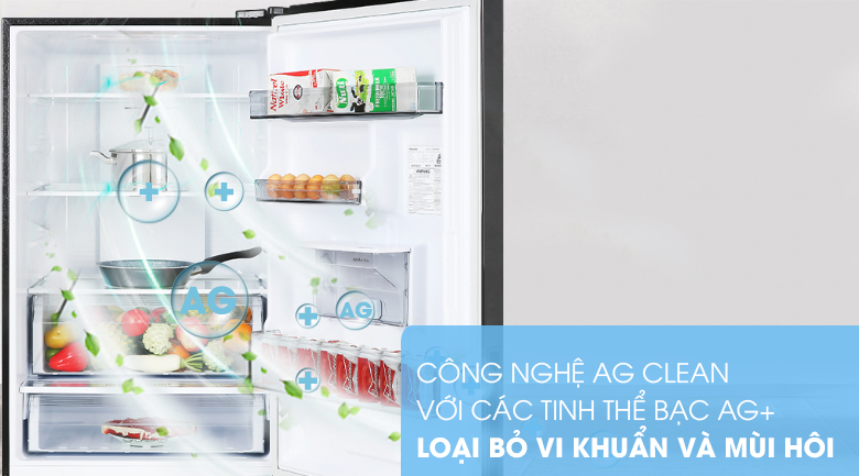 Ag Clean với tinh thể bạc Ag+ - Tủ lạnh Panasonic Inverter 410 lít NR-BX460GKVN