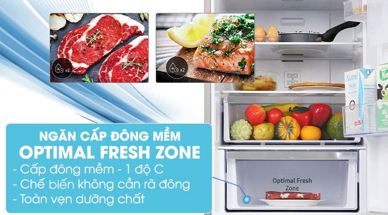 Tủ lạnh Samsung Inverter 280 lít RB27N4010BU/SV - Ngăn đông mềm -1 độ C Optimal Fresh Zone