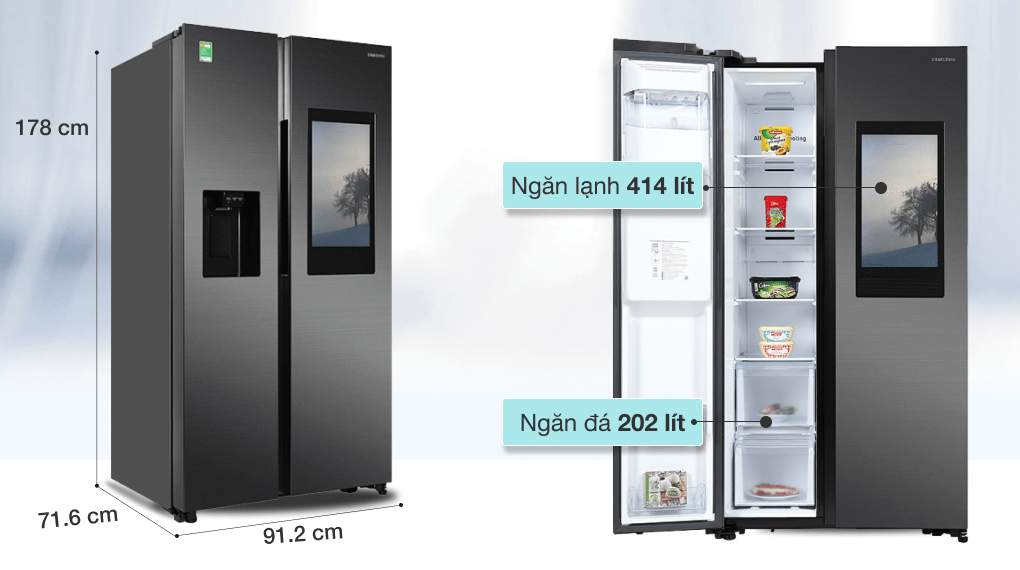 Tủ lạnh Samsung Inverter 616 lít Side By Side Family Hub RS64T5F01B4/SV - 4