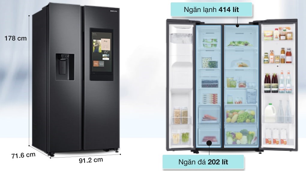 Tủ lạnh Samsung Inverter 616 lít Side By Side Family Hub RS64T5F01B4/SV - 24
