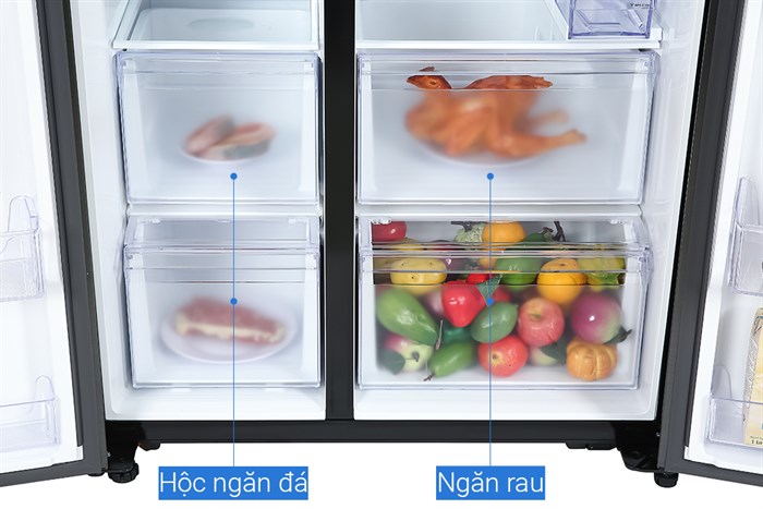 Tủ lạnh Samsung Inverter 616 lít Side By Side Family Hub RS64T5F01B4/SV Màu Đen