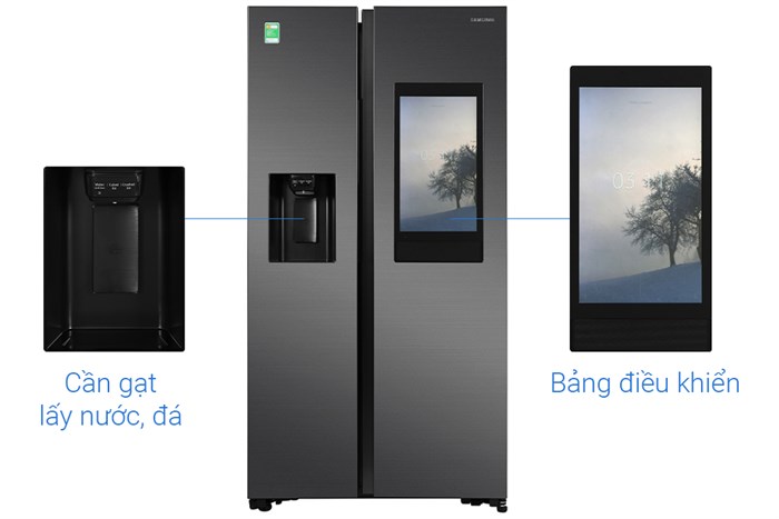Tủ lạnh Samsung Inverter 616 lít Side By Side Family Hub RS64T5F01B4/SV Màu Đen