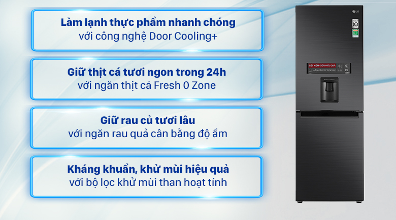 Giới thiệu các dòng tủ lạnh LG 2021 > Tủ lạnh LG Inverter 305 lít GR-D305MC