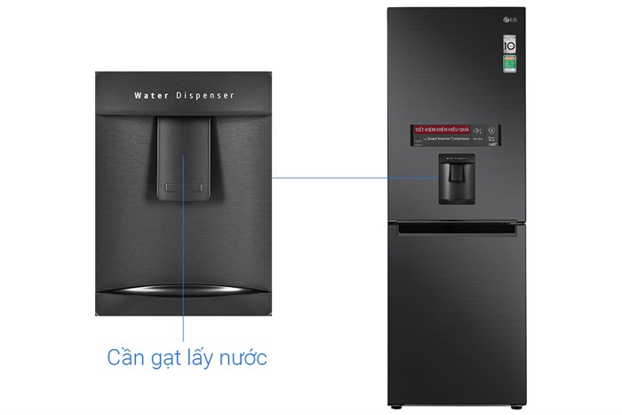 Tủ lạnh LG Inverter 305 lít GR-D305MC Màu Đen