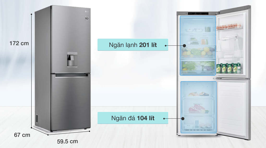Tủ lạnh LG Inverter 305 lít GR-D305PS