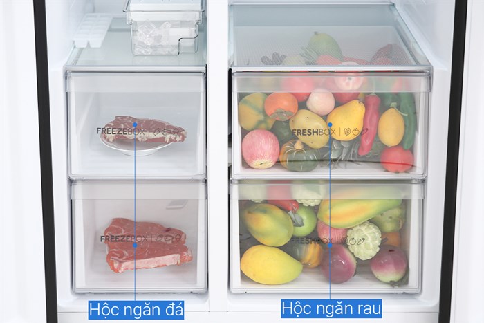 Tủ lạnh Aqua Inverter 541 lít Side By Side AQR-S541XA(BL) Màu Đen