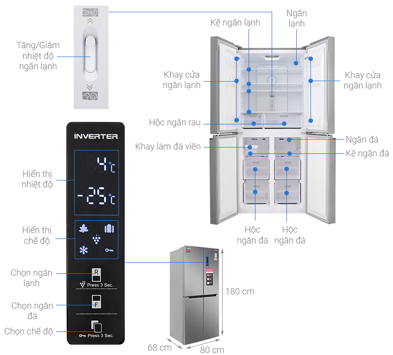 Tủ lạnh cửa bên siêu mỏng kháng khuẩn bạch kim Bosch / Bosch 502L + Bộ rửa  đá cho máy giặt tiệt trùng 10kg khoan makita | Giày dép y tế |