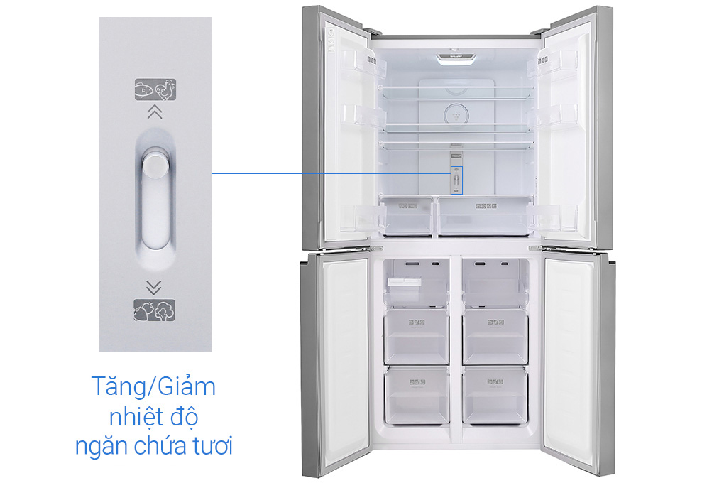 Tủ lạnh Sharp Inverter 401 lít Multi Door SJ-FXP480V-SL Màu Bạc