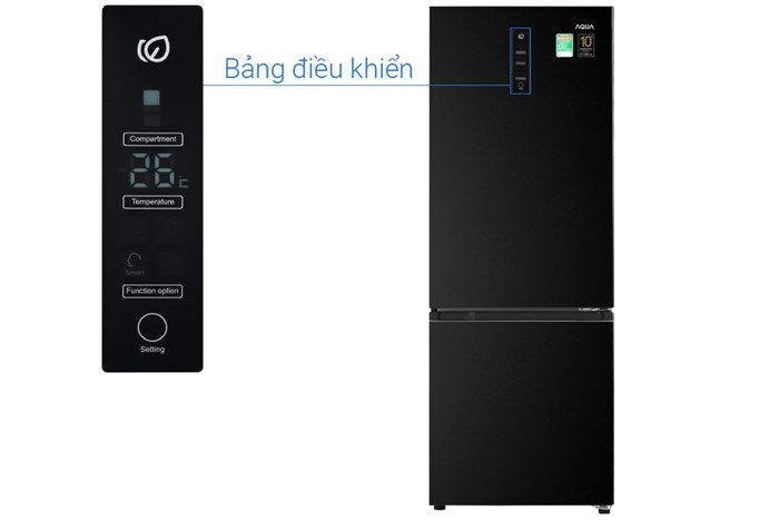 Tủ lạnh Aqua Inverter 292 lít AQR-B348MA(FB) Màu Đen