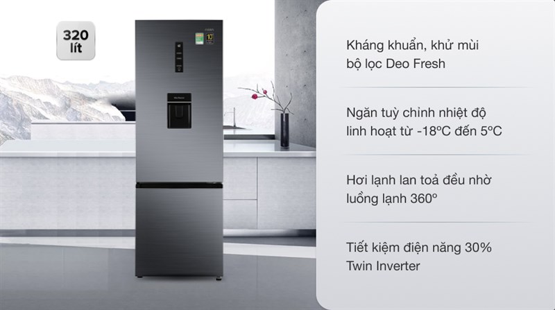 Tủ lạnh Aqua Inverter 320 lít AQR-B399MA(WHB) - 14