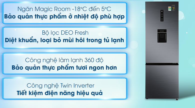 Tủ lạnh Aqua Inverter 320 lít AQR-B399MA(WHB) - 15