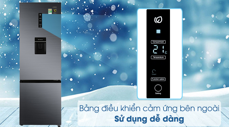 Tủ lạnh Aqua Inverter 292 lít AQR-B348MA(FB) - Bảng điều khiển