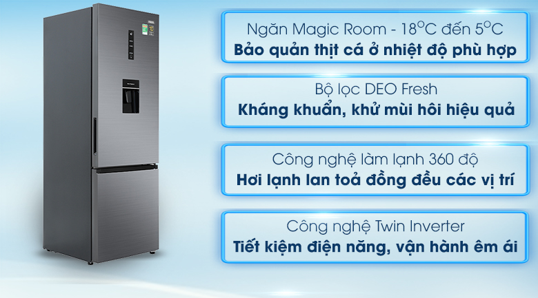 Tủ lạnh Aqua Inverter 320 lít AQR-B399MA(WHB) - 12