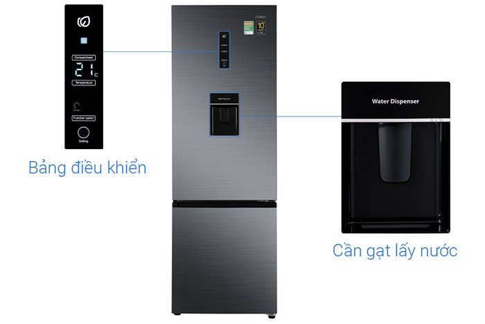 Tủ lạnh Aqua Inverter 320 lít AQR-B399MA(WHB) Màu Xám đậm