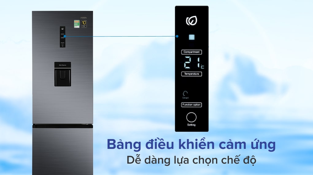 Tủ lạnh Aqua Inverter 320 lít AQR-B399MA(WHB) - Bảng điều khiển
