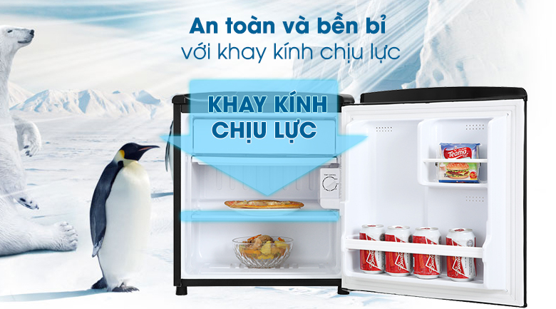 Tủ lạnh Aqua 50 lít AQR-D59FA(BS)-Đáp ứng nhu cầu chứa các thực phẩm