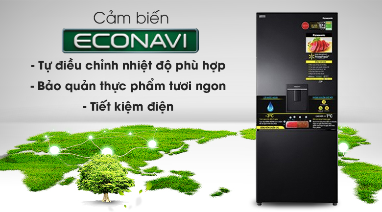 Tủ lạnh Panasonic Inverter 377 lít NR-BX421GPKV - Cảm biến Econavi