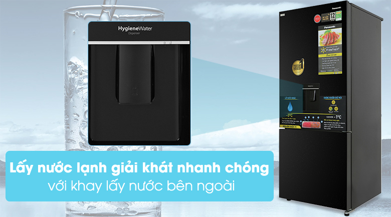 Tủ lạnh Panasonic Inverter 377 lít NR-BX421GPKV - khay lấy nước ngoài 