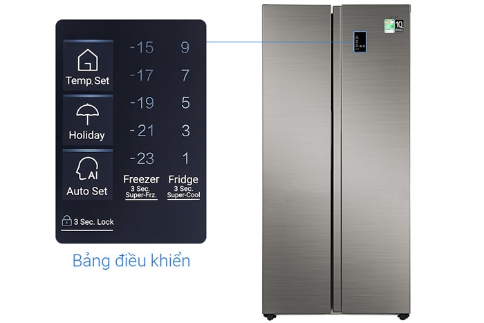 Tủ lạnh Aqua Inverter 480 lít AQR-S480XA(SG) Màu Bạc