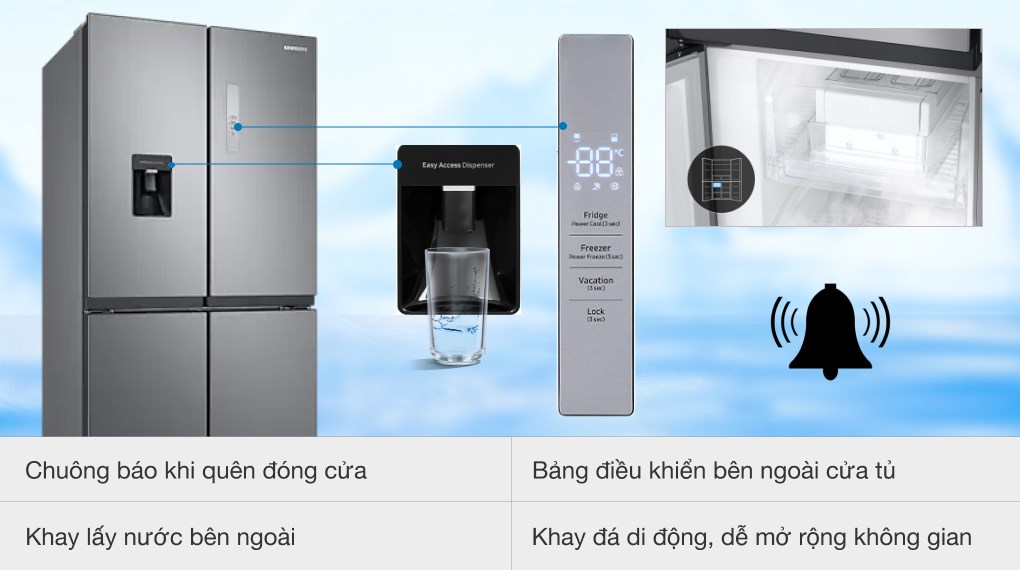 Tủ lạnh Samsung Inverter 488 lít Multi Door RF48A4010M9/SV