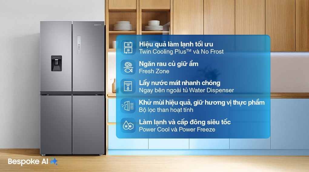 Tủ lạnh Samsung Inverter 488 lít Multi Door RF48A4010M9/SV