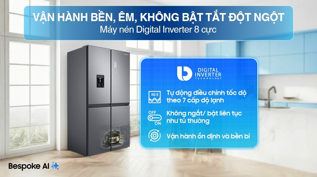 Tủ lạnh Samsung Inverter 488 lít Multi Door RF48A4010M9/SV