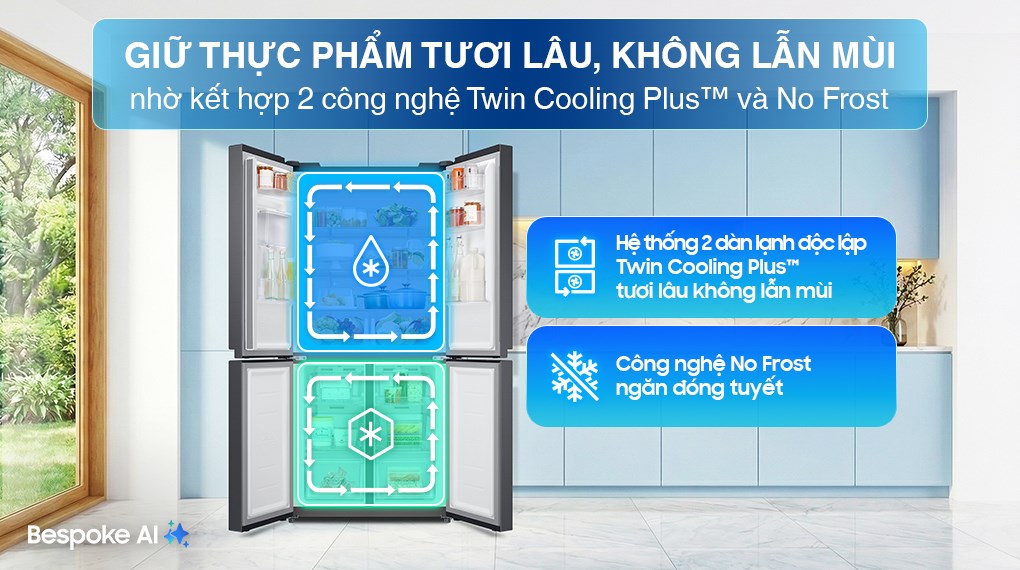 Tủ lạnh Samsung Inverter 488 lít Multi Door RF48A4010M9/SV