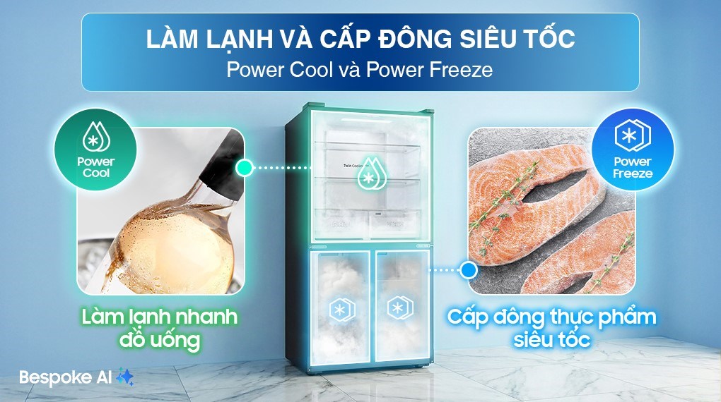 Tủ lạnh Samsung Inverter 488 lít Multi Door RF48A4000B4/SV