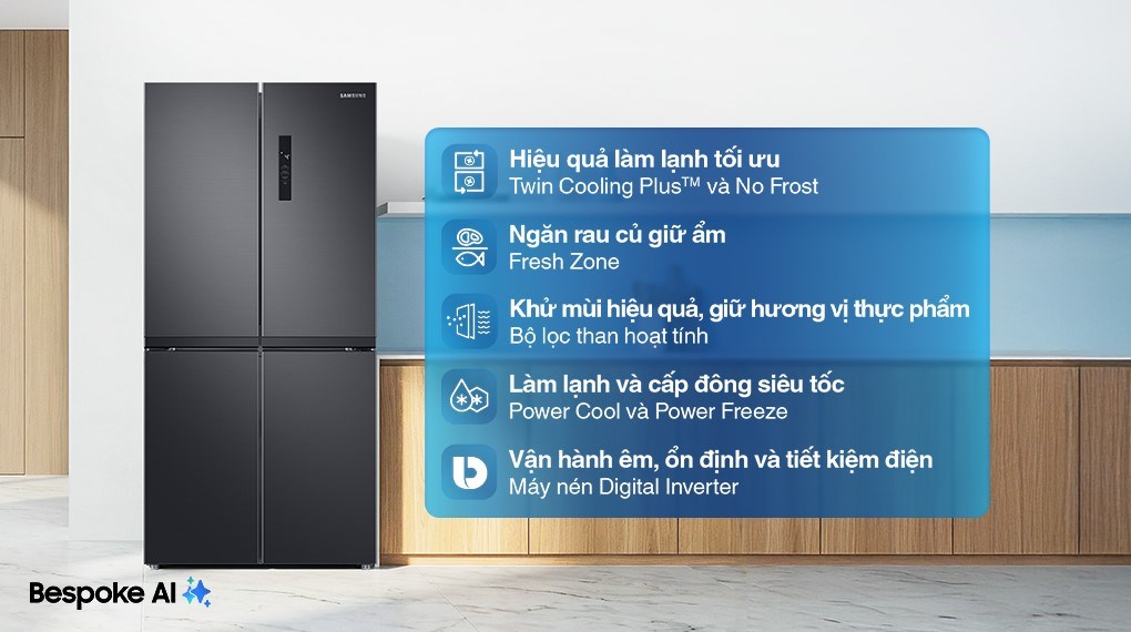 Tủ lạnh Samsung Inverter 488 lít Multi Door RF48A4000B4/SV