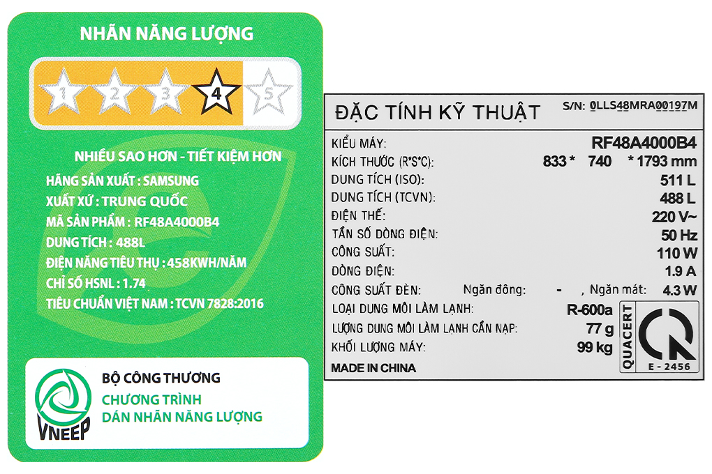 Bán tủ lạnh Samsung Inverter 488 lít RF48A4000B4/SV