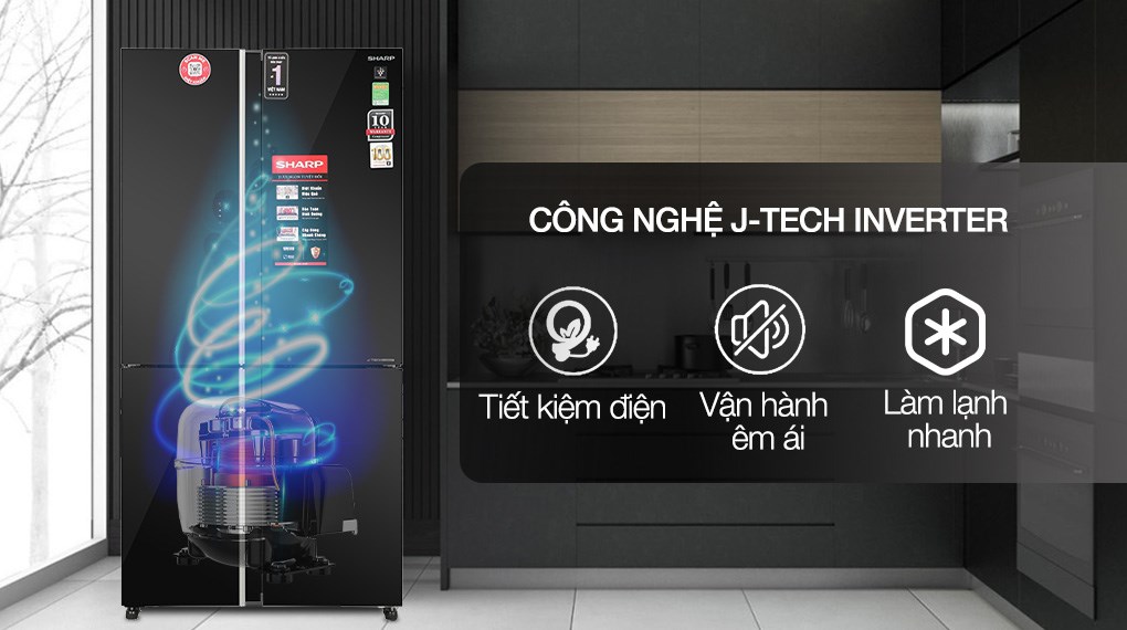 Tủ lạnh Sharp Inverter 572 lít Multi Door SJ-FXP640VG-BK