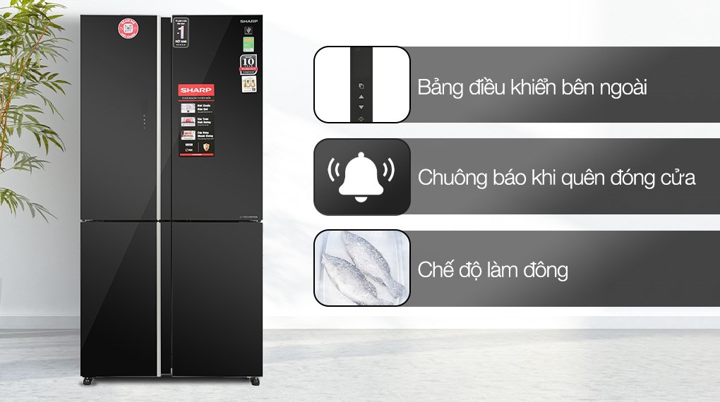 Tủ lạnh Sharp Inverter 572 lít Multi Door SJ-FXP640VG-BK