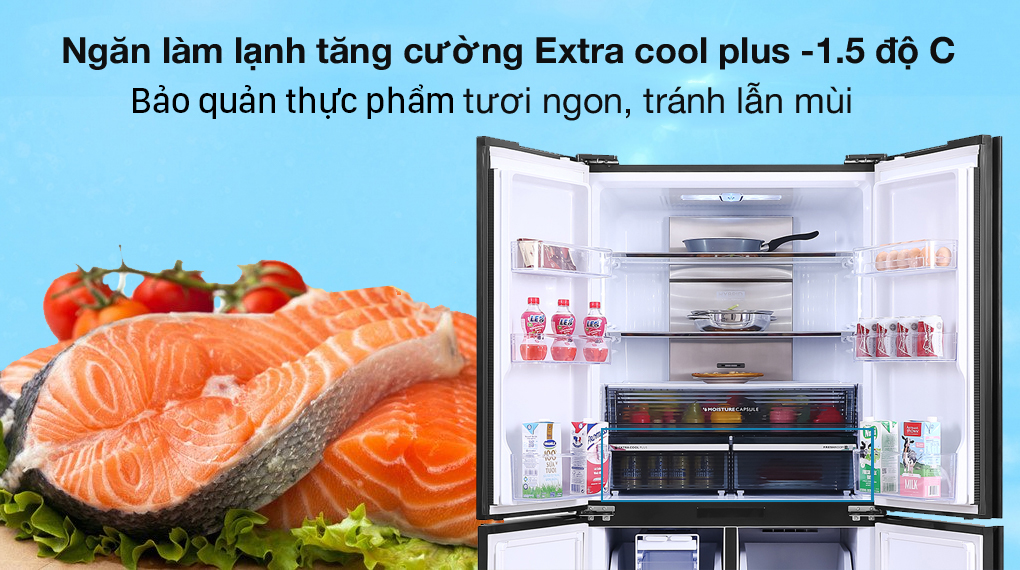 Tủ lạnh Sharp Inverter 572 lít SJ-FXP640VG-MR - Ngăn làm lạnh tăng cường Extra Cool Plus