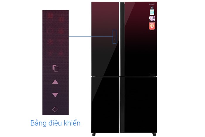 Tủ lạnh Sharp Inverter 572 lít SJ-FXP640VG-MR Màu Đen - Đỏ