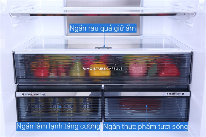 Tủ lạnh Sharp Inverter 572 lít SJ-FXP640VG-MR Màu Đen - Đỏ