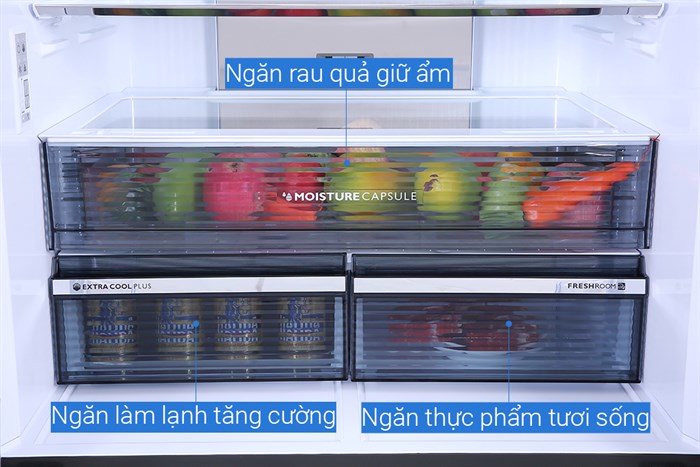 Tủ lạnh Sharp Inverter 525 lít SJ-FX600V-SL Màu Bạc