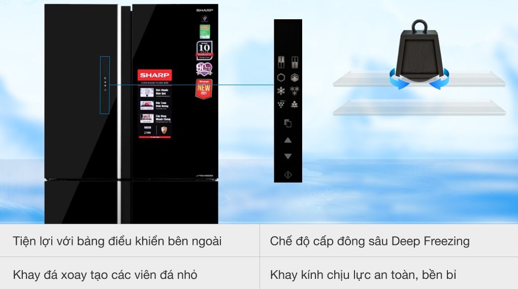 Tủ lạnh Sharp Inverter 525 lít Multi Door SJ-FXP600VG-BK