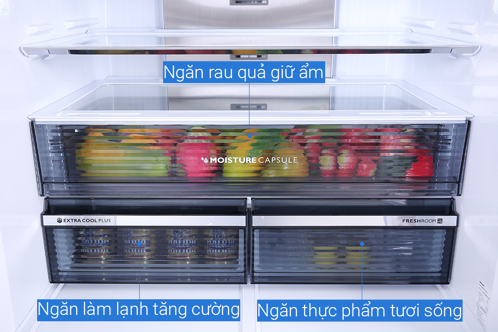 Tủ lạnh Sharp Inverter 525 lít Multi Door SJ-FXP600VG-BK Màu Đen